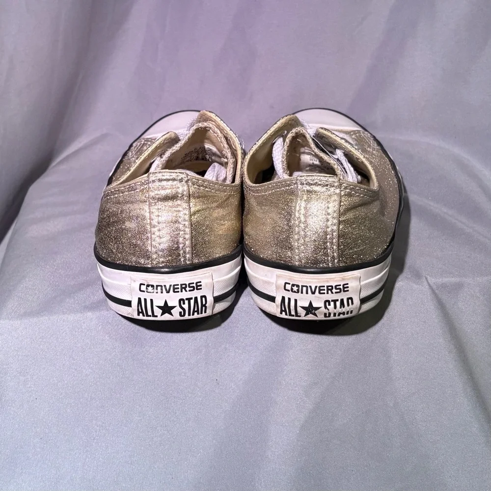 Converse All‎ Star Metallic Gold Low Top Sneakers Women 7 Men 5 Sparkle